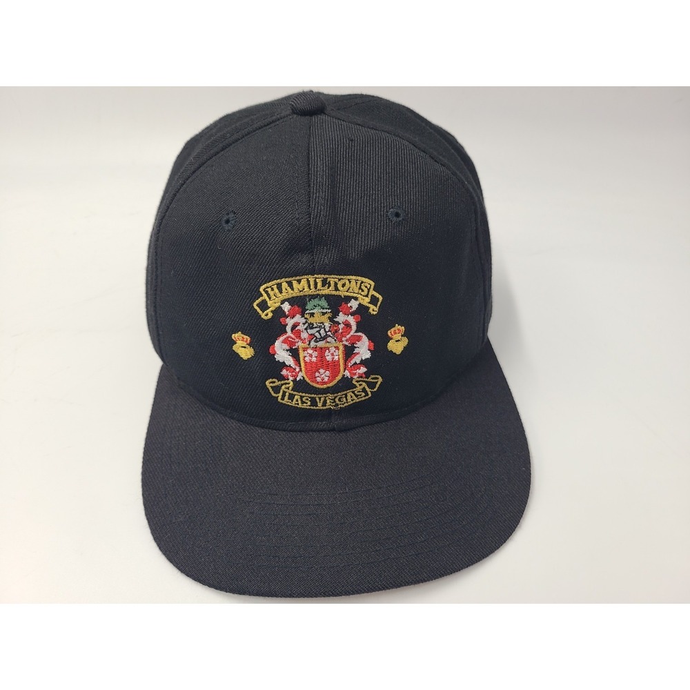 Vintage Hamiltons Las Vegas Snapback Hat Cap Cigar Bar Casual Men Women Black